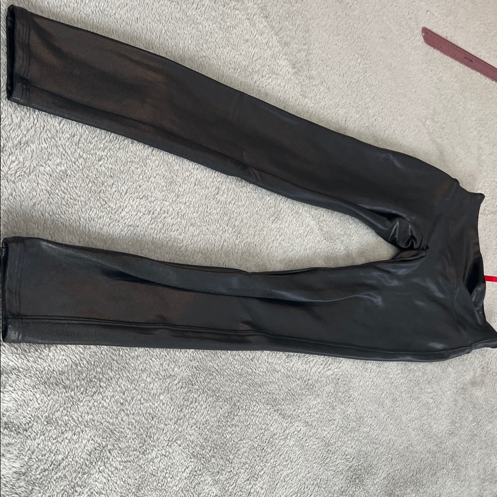 SPANX Black Faux Leather Leggings